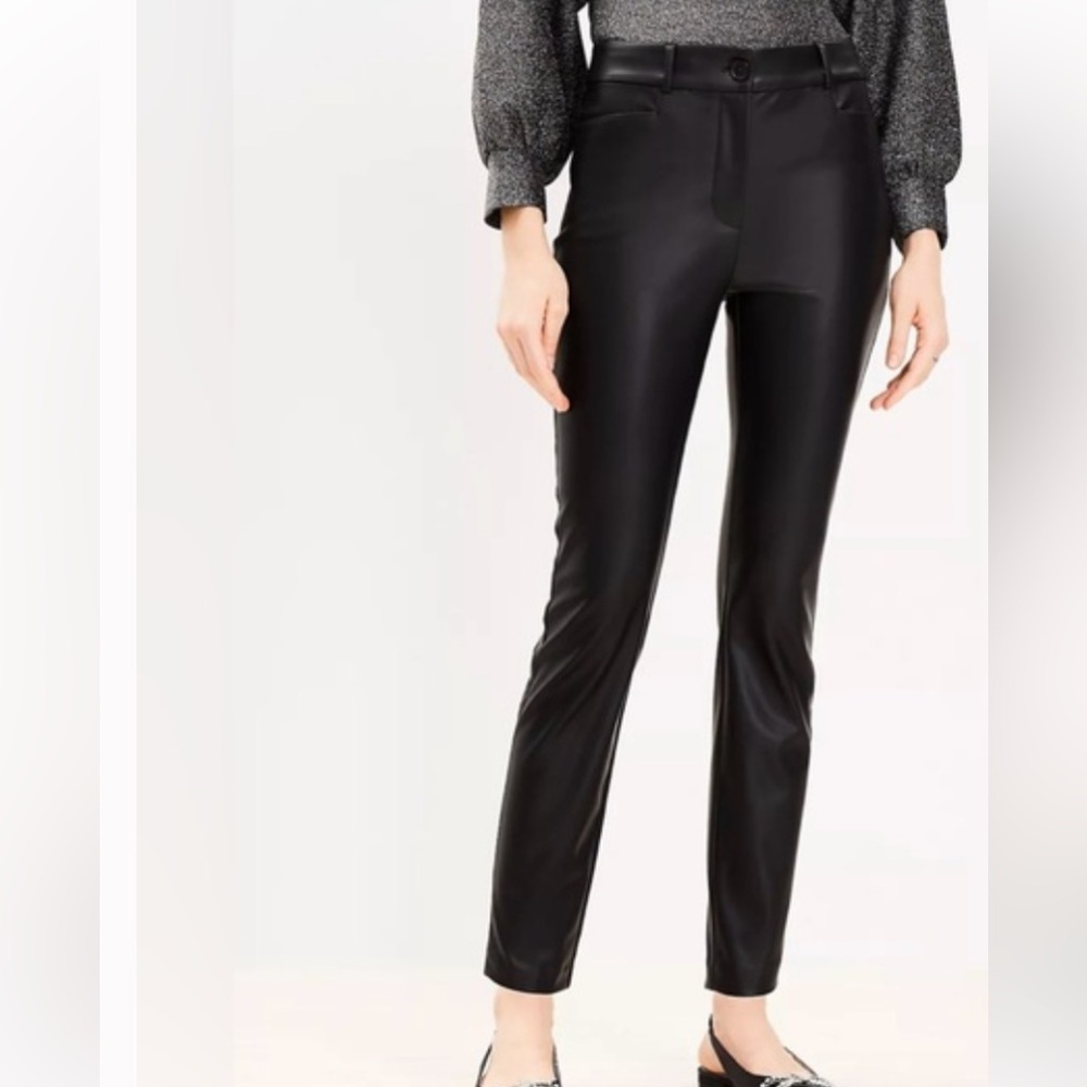 Loft Faux Leather Pants Skinny leg Size 14